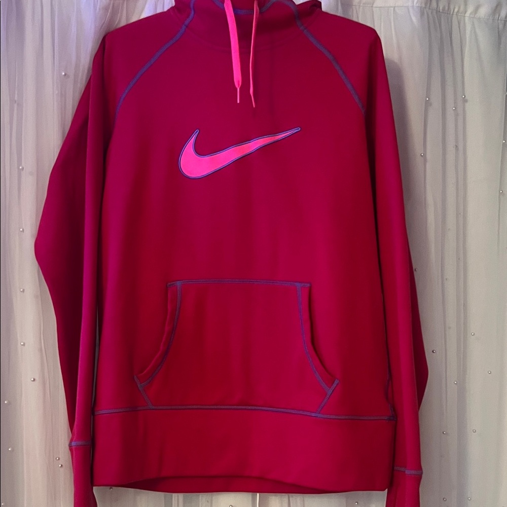Nike Magenta Hoodie with Blue Stitching
